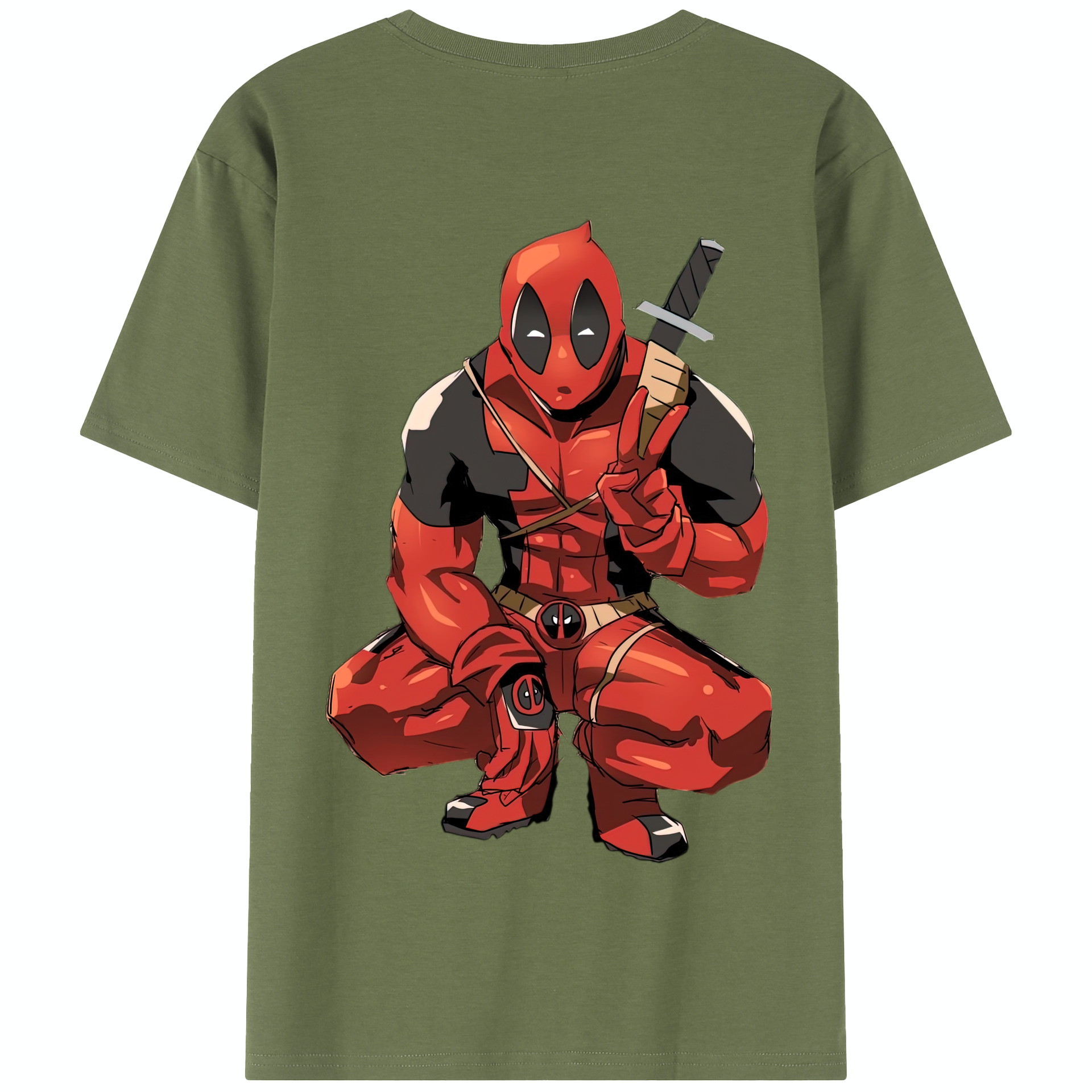 （画像用） Deadpool デッドプール 綿100％半袖Tシャツ（背面プリント）